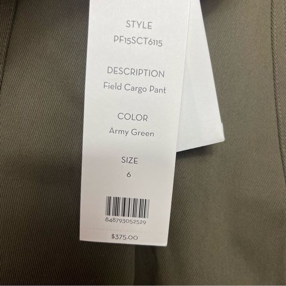 Veronica Beard Army Green Field Cargo Pants Size 6 Cuffed Cropped Patch Pockets - Picture 10 of 11